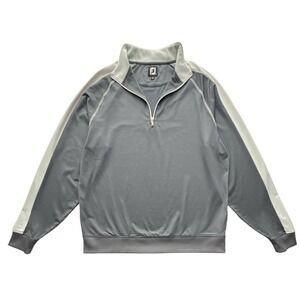 FootJoy Golf Pullover Sweater Mens‎ L Gray Quarter Zip Performance Stretch Top